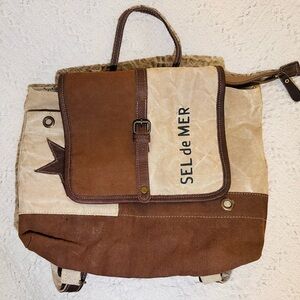 Brown and Tan Men's Bag